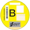 Distintivo ambiental B de la DGT, amarillo