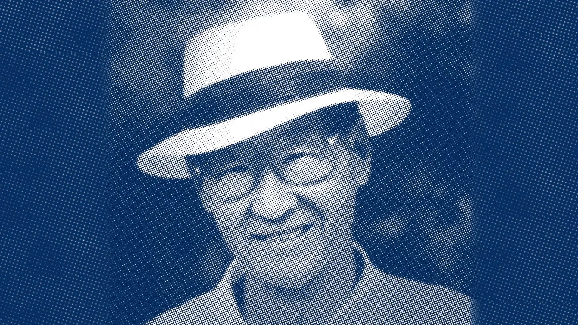 Retrato de Chung Ju-yung, fundador de Hyundai, con sombrero y gafas